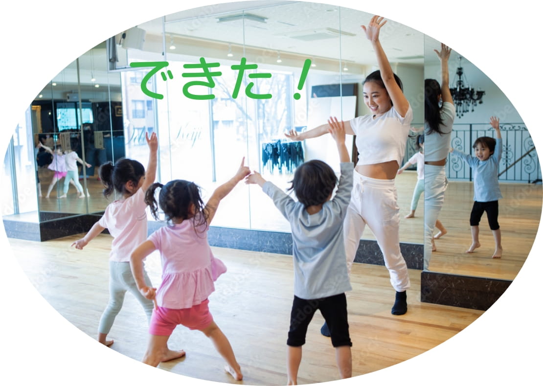 子供達がダンスしている